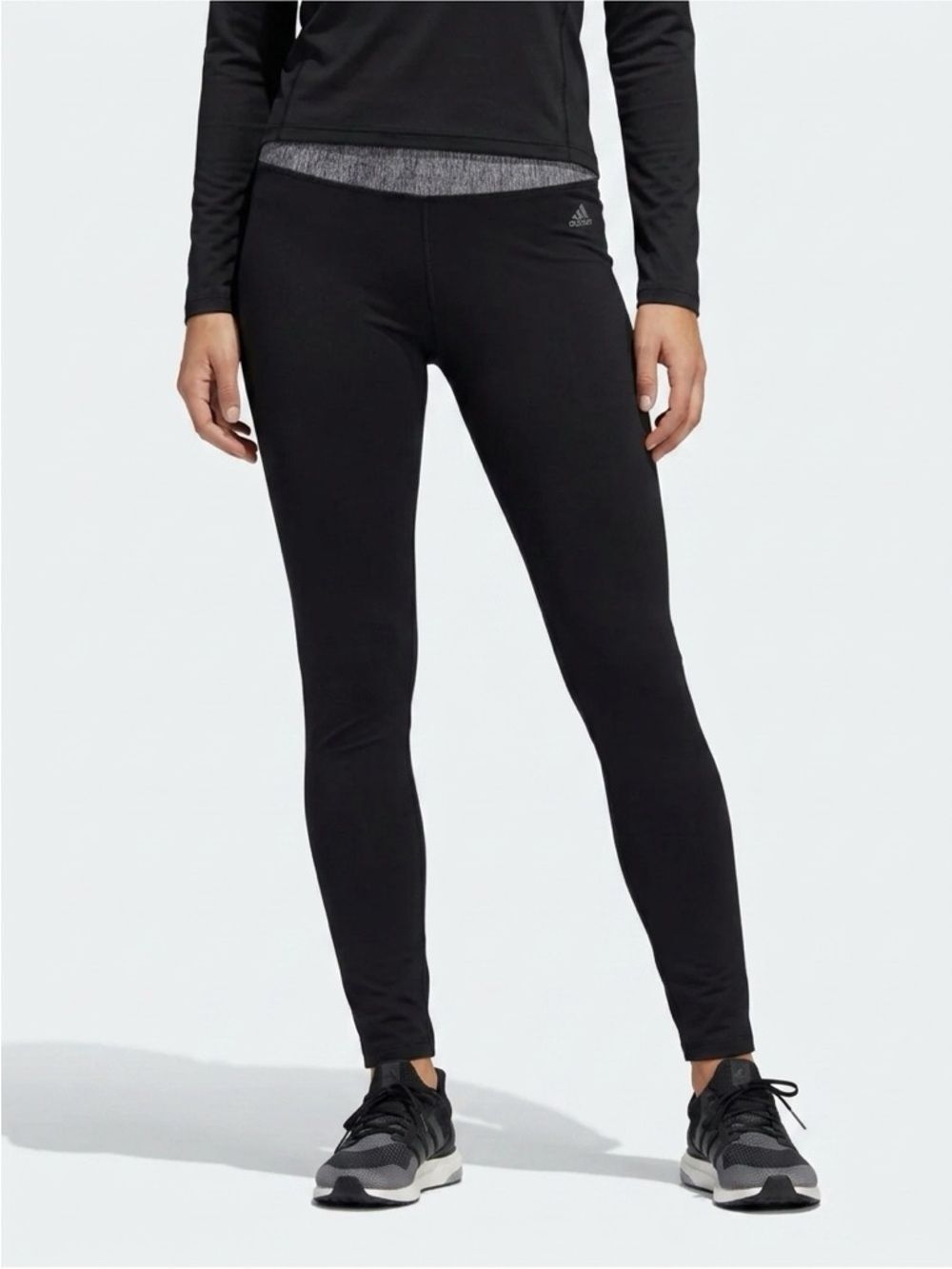 ADIDAS | Leggings with Patterned Waistband Black L
